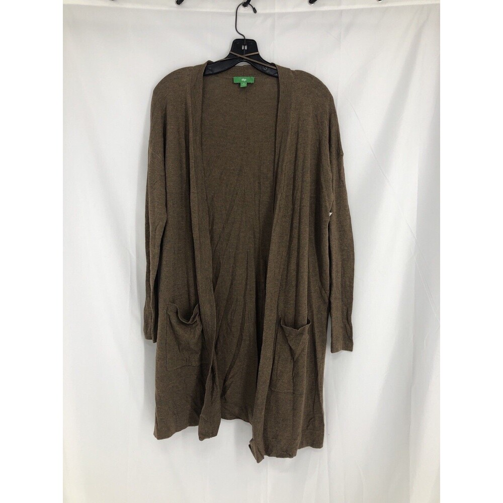"Dip Brand" Ladies Long Brown Cardigan Sweater Size Medium